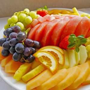 Fruit selection vegan breakfast